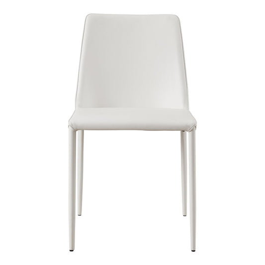 Set of Two White Faux Leather And Iron Dining Side Chairs HomeRoots