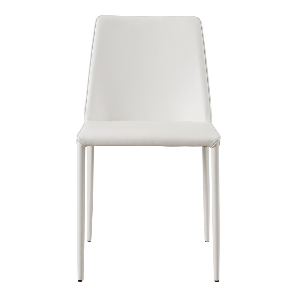 Set of Two White Faux Leather Dining Side Chairs HomeRoots