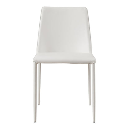 Set of Two White Faux Leather Dining Side Chairs HomeRoots