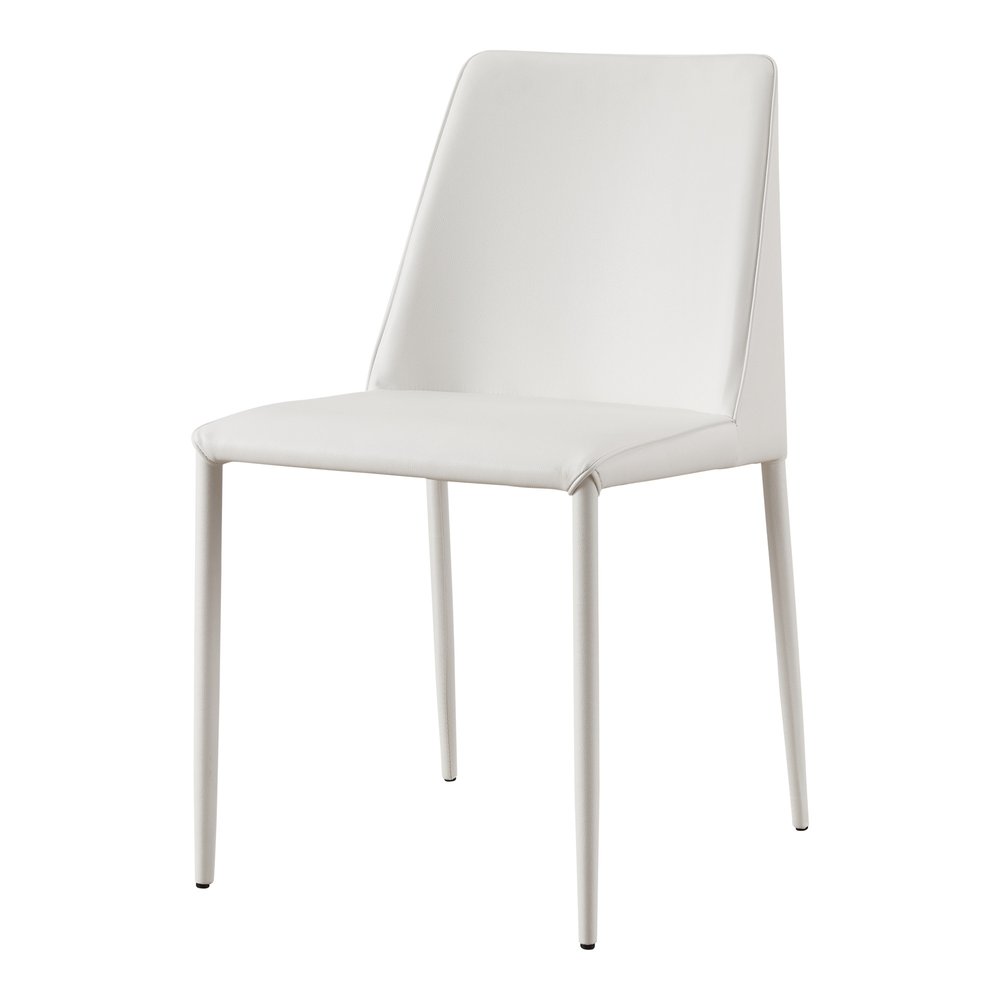 Set of Two White Faux Leather Dining Side Chairs HomeRoots