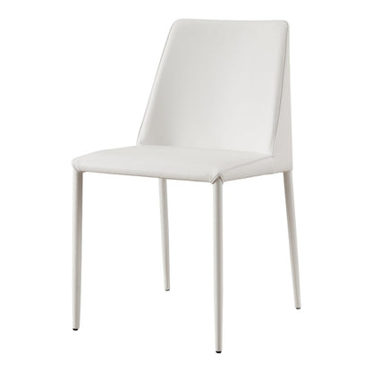 Set of Two White Faux Leather Dining Side Chairs HomeRoots