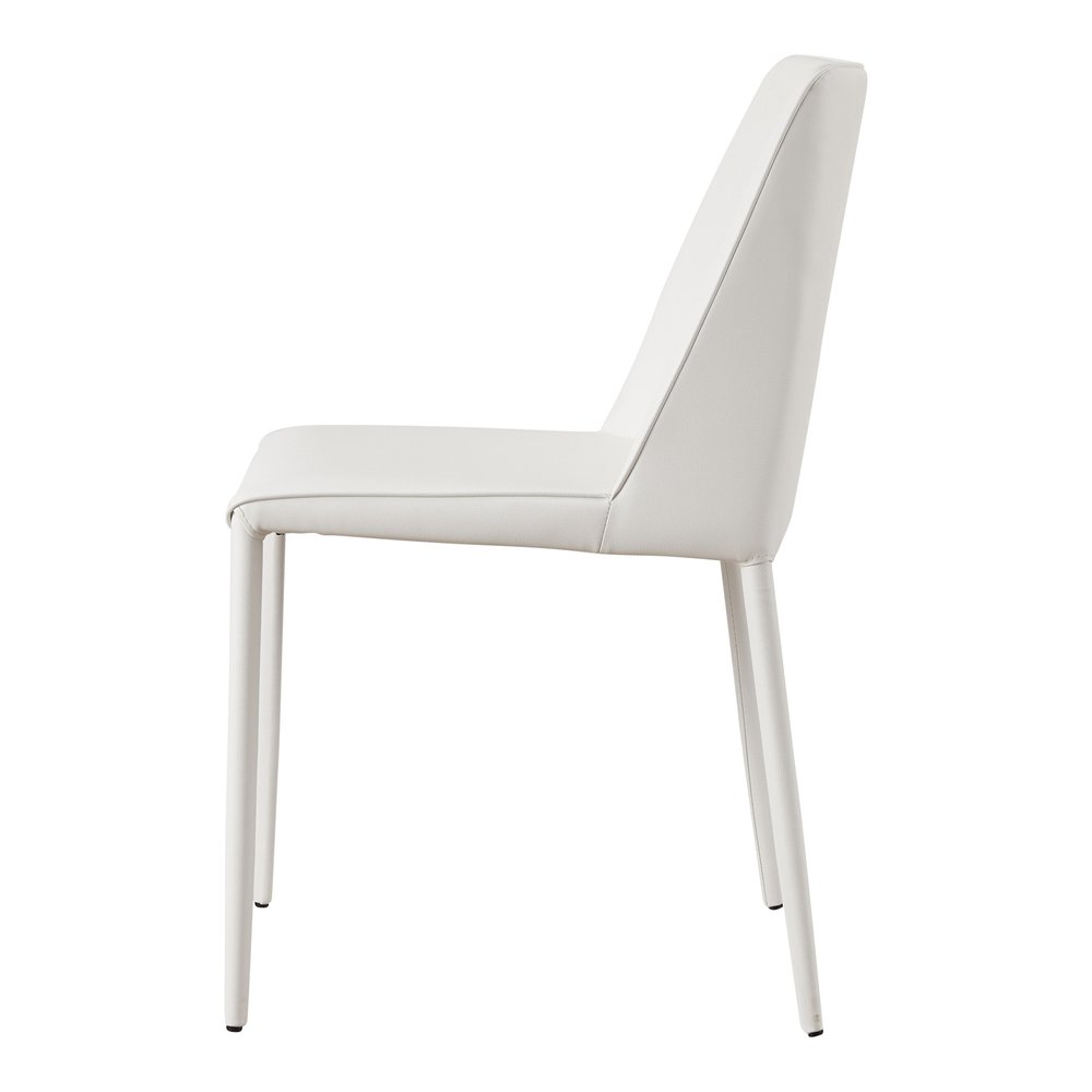 Set of Two White Faux Leather Dining Side Chairs HomeRoots