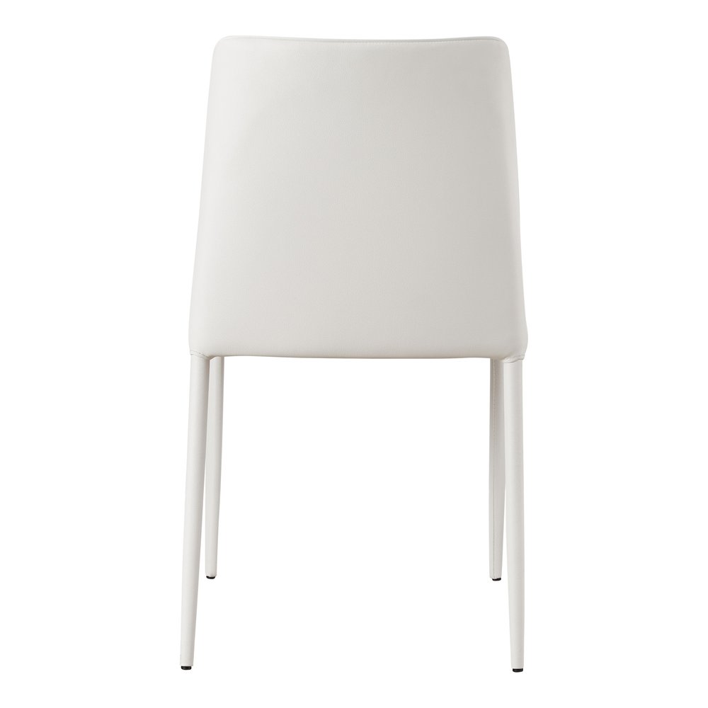 Set of Two White Faux Leather Dining Side Chairs HomeRoots