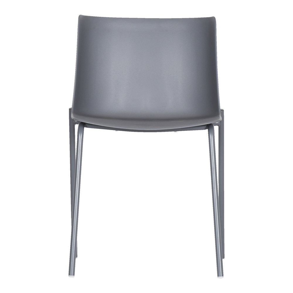 Set of Two Gray Steel and Heavy Duty Plastic Dining Side Chairs HomeRoots