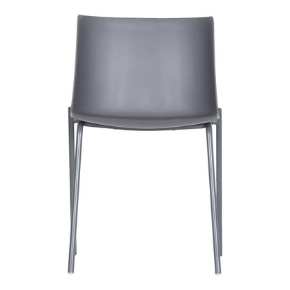 Set of Two Gray Steel and Heavy Duty Plastic Dining Side Chairs HomeRoots
