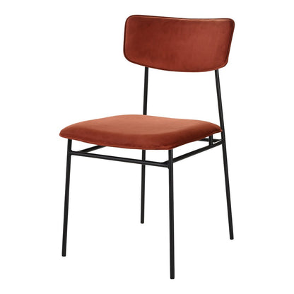 Set of Two Amber and Black Fabric Open Back Dining Side Chairs HomeRoots
