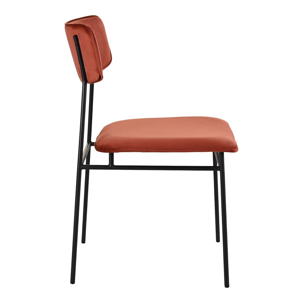 Set of Two Amber and Black Fabric Open Back Dining Side Chairs HomeRoots