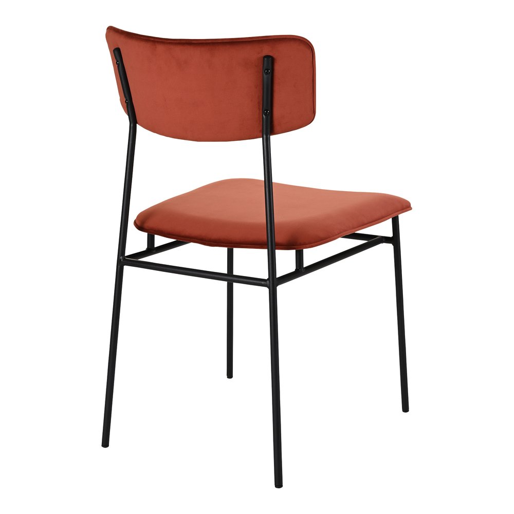 Set of Two Amber and Black Fabric Open Back Dining Side Chairs HomeRoots