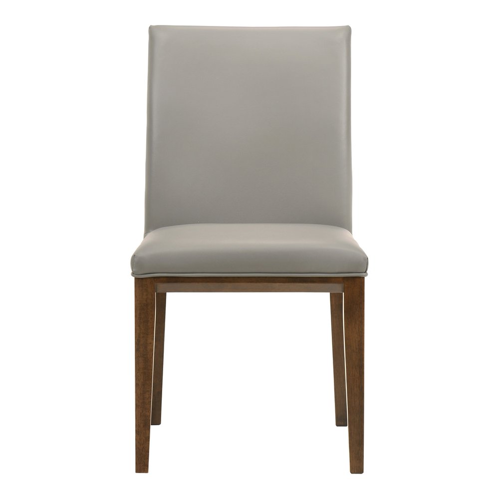 Set of Two Gray And Brown And Gray Leather Dining Side Chairs HomeRoots