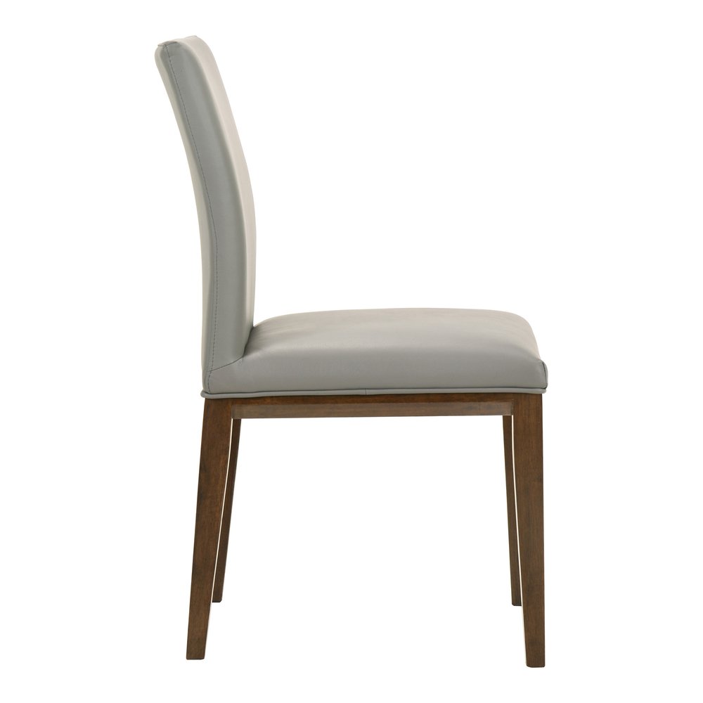 Set of Two Gray And Brown And Gray Leather Dining Side Chairs HomeRoots