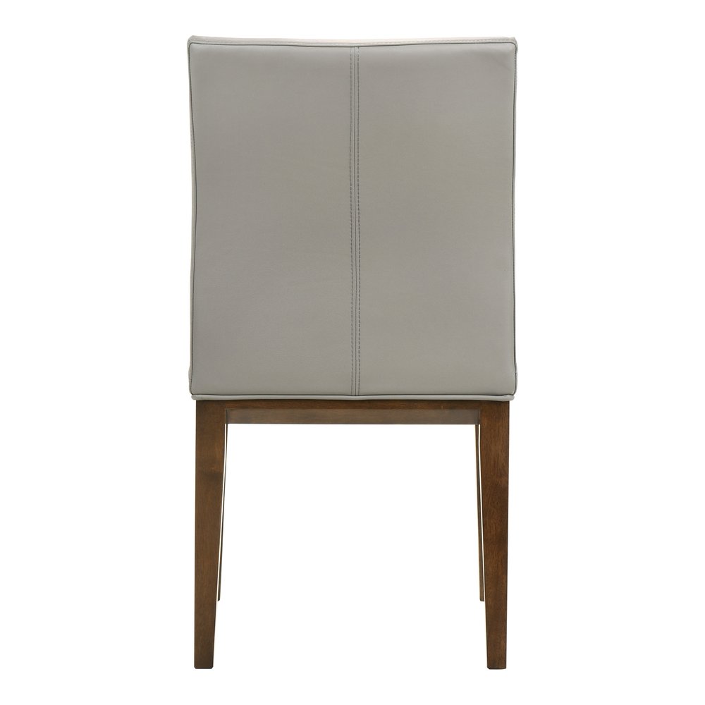 Set of Two Gray And Brown And Gray Leather Dining Side Chairs HomeRoots