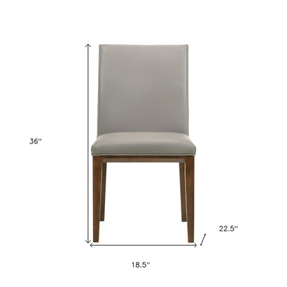 Set of Two Gray And Brown And Gray Leather Dining Side Chairs HomeRoots