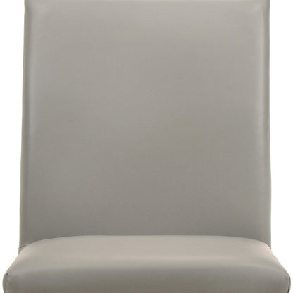Set of Two Gray And Brown And Gray Leather Dining Side Chairs HomeRoots