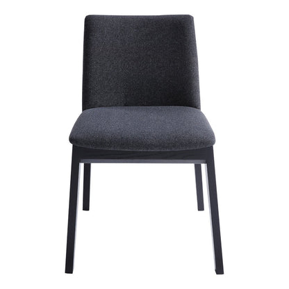 Set of Two Charcoal and Black Fabric Dining Side Chairs HomeRoots