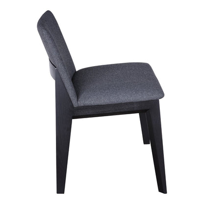 Set of Two Charcoal and Black Fabric Dining Side Chairs HomeRoots