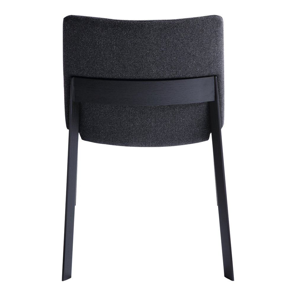 Set of Two Charcoal and Black Fabric Dining Side Chairs HomeRoots