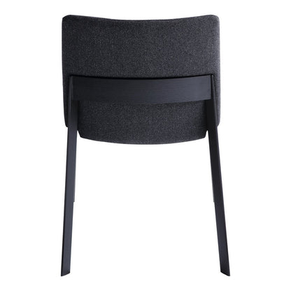 Set of Two Charcoal and Black Fabric Dining Side Chairs HomeRoots