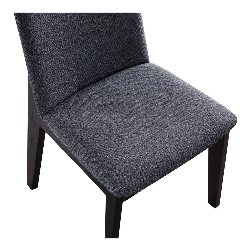 Set of Two Charcoal and Black Fabric Dining Side Chairs HomeRoots