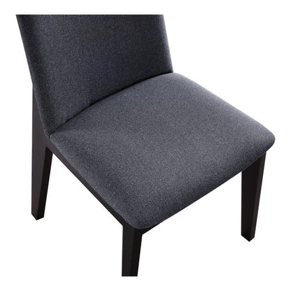 Set of Two Charcoal and Black Fabric Dining Side Chairs HomeRoots