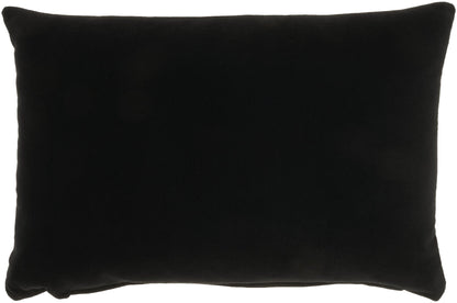 14" X 20" Black Velvet Lumbar Throw Pillow FurniFindUSA