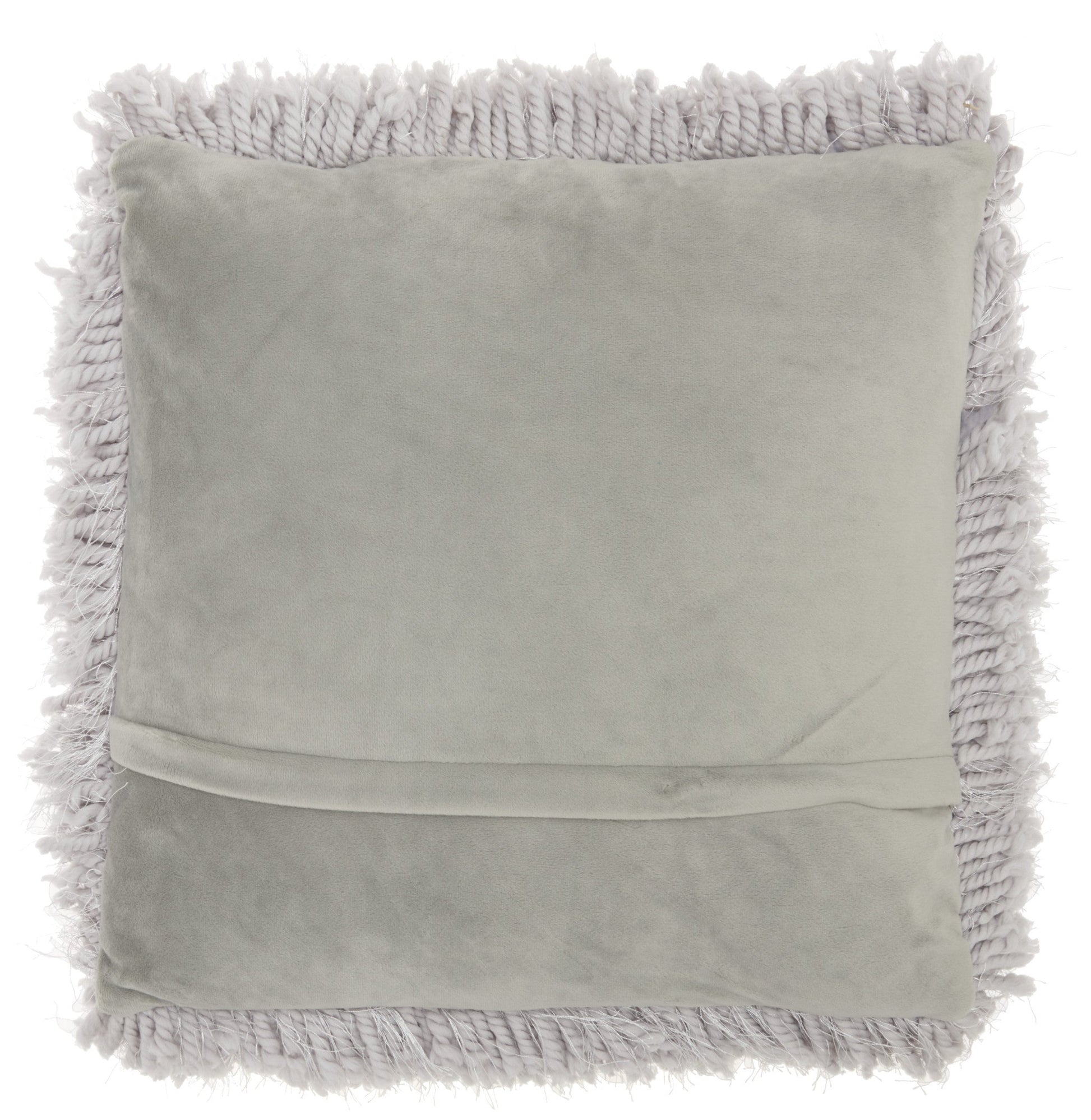 18" Light Gray Shag Throw Pillow FurniFindUSA