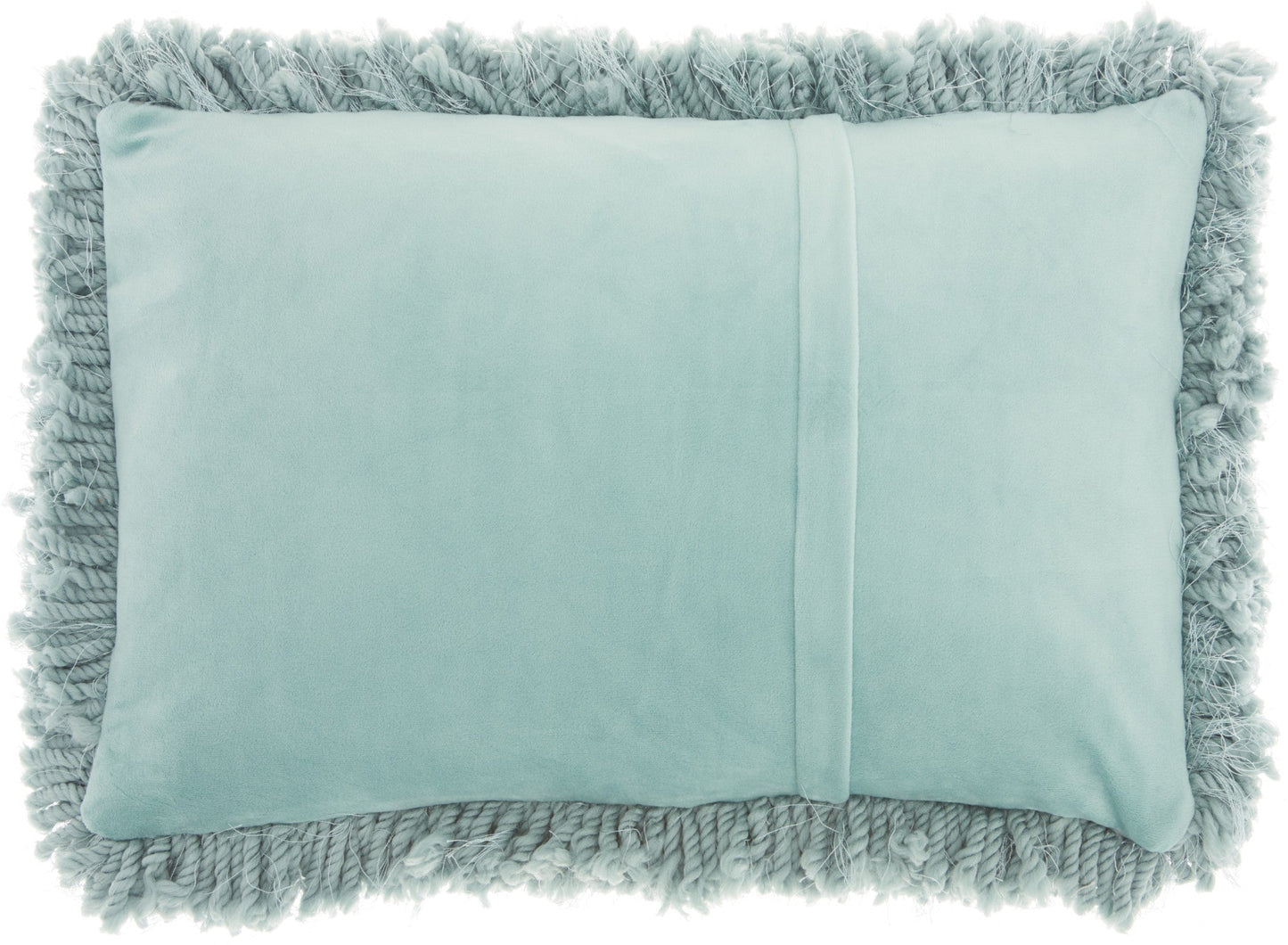 14" X 20" Celadon Shag Lumbar Throw Pillow FurniFindUSA