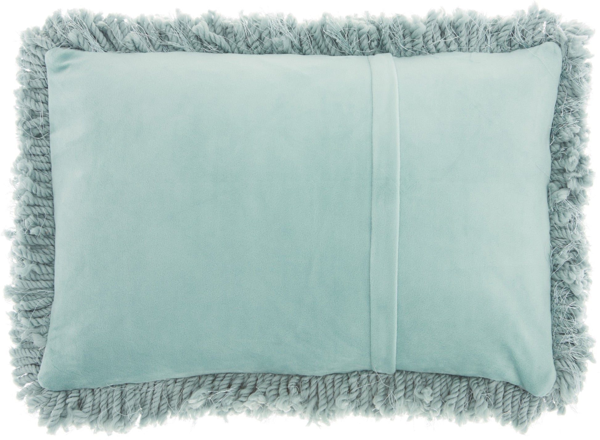 14" X 20" Celadon Shag Lumbar Throw Pillow FurniFindUSA