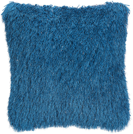 20" Teal Blue Shag Throw Pillow FurniFindUSA