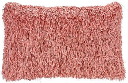 14" X 24" Coral Shag Lumbar Throw Pillow FurniFindUSA