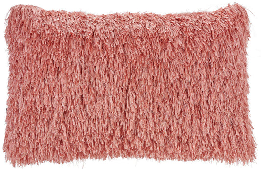 14" X 24" Coral Shag Lumbar Throw Pillow FurniFindUSA
