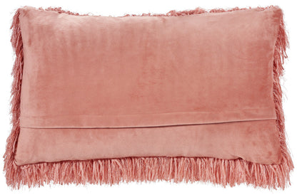 14" X 24" Coral Shag Lumbar Throw Pillow FurniFindUSA