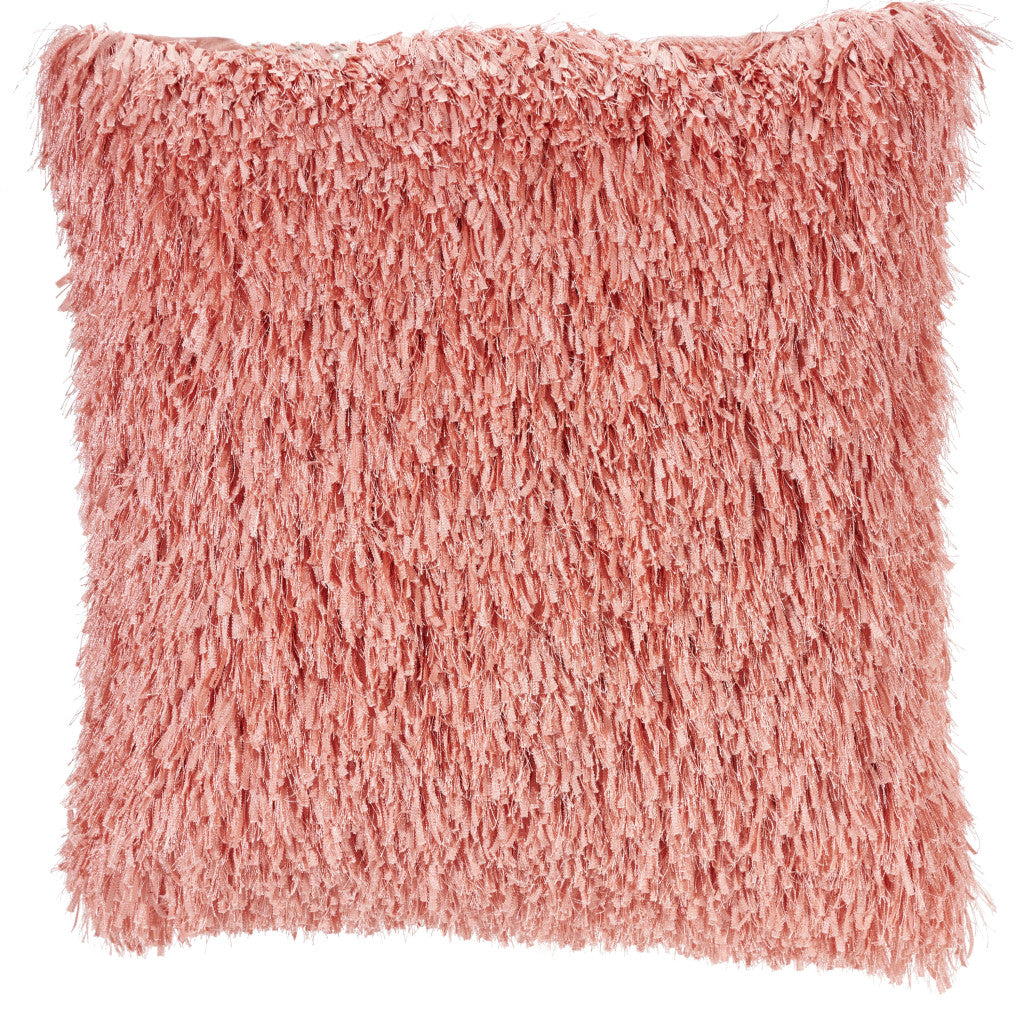20" Coral Shag Throw Pillow FurniFindUSA