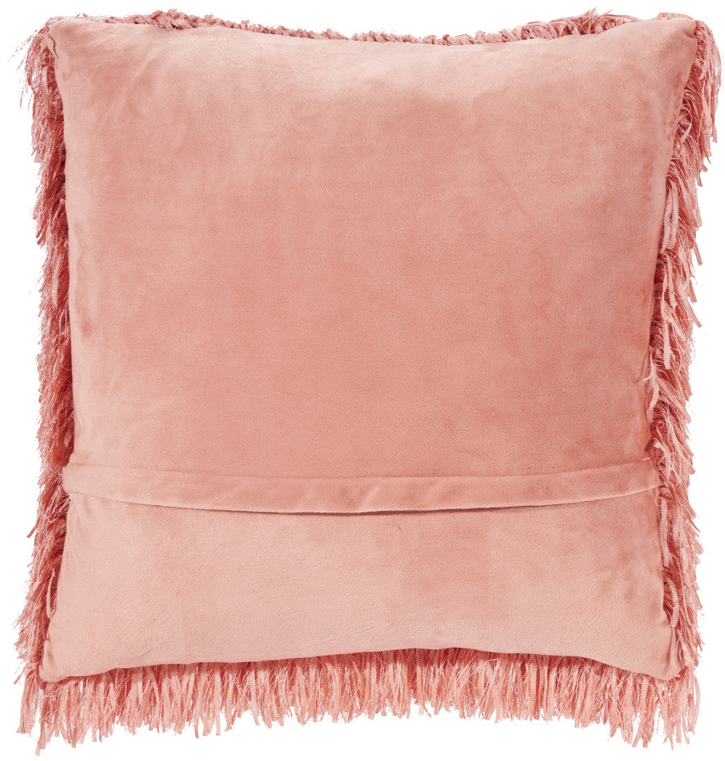 20" Coral Shag Throw Pillow FurniFindUSA
