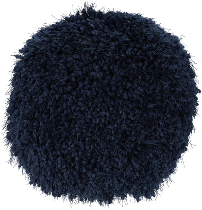 14" X 14" Navy Blue Round Shag Throw Pillow FurniFindUSA
