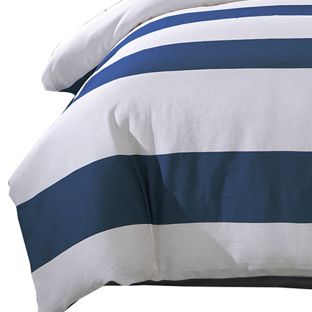 Blue And White Queen Cotton Washable Duvet Set