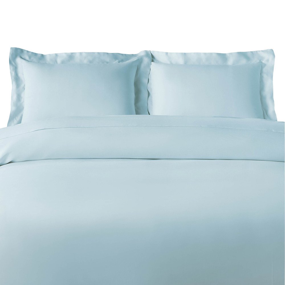 Light Blue King Rayon Washable Duvet Cover Set — view 1