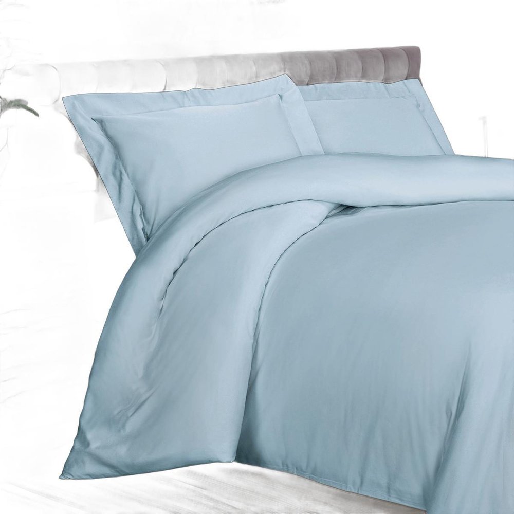 Light Blue King Rayon Washable Duvet Cover Set — view 15