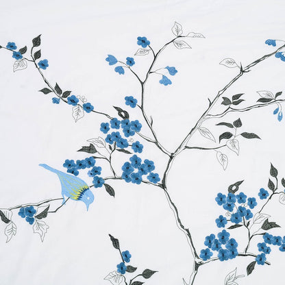 Blue and White King 100% Cotton 200 Thread Count Washable Duvet Cover Set HomeRoots