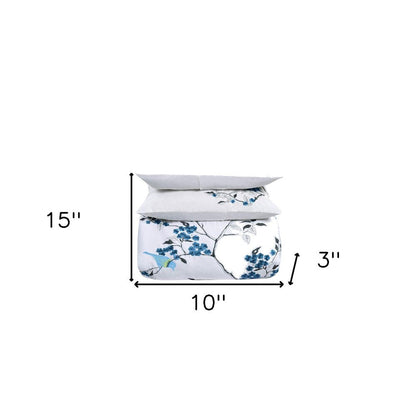 Blue and White King 100% Cotton 200 Thread Count Washable Duvet Cover Set HomeRoots
