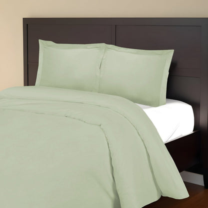 Light Green Queen Cotton Blend 1000 Thread Count Washable Duvet Cover Set HomeRoots