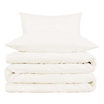Ivory Queen Cotton Blend Washable Duvet Cover Set HomeRoots
