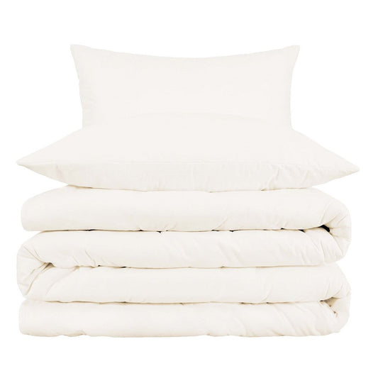 Ivory Queen Cotton Blend Washable Duvet Cover Set HomeRoots