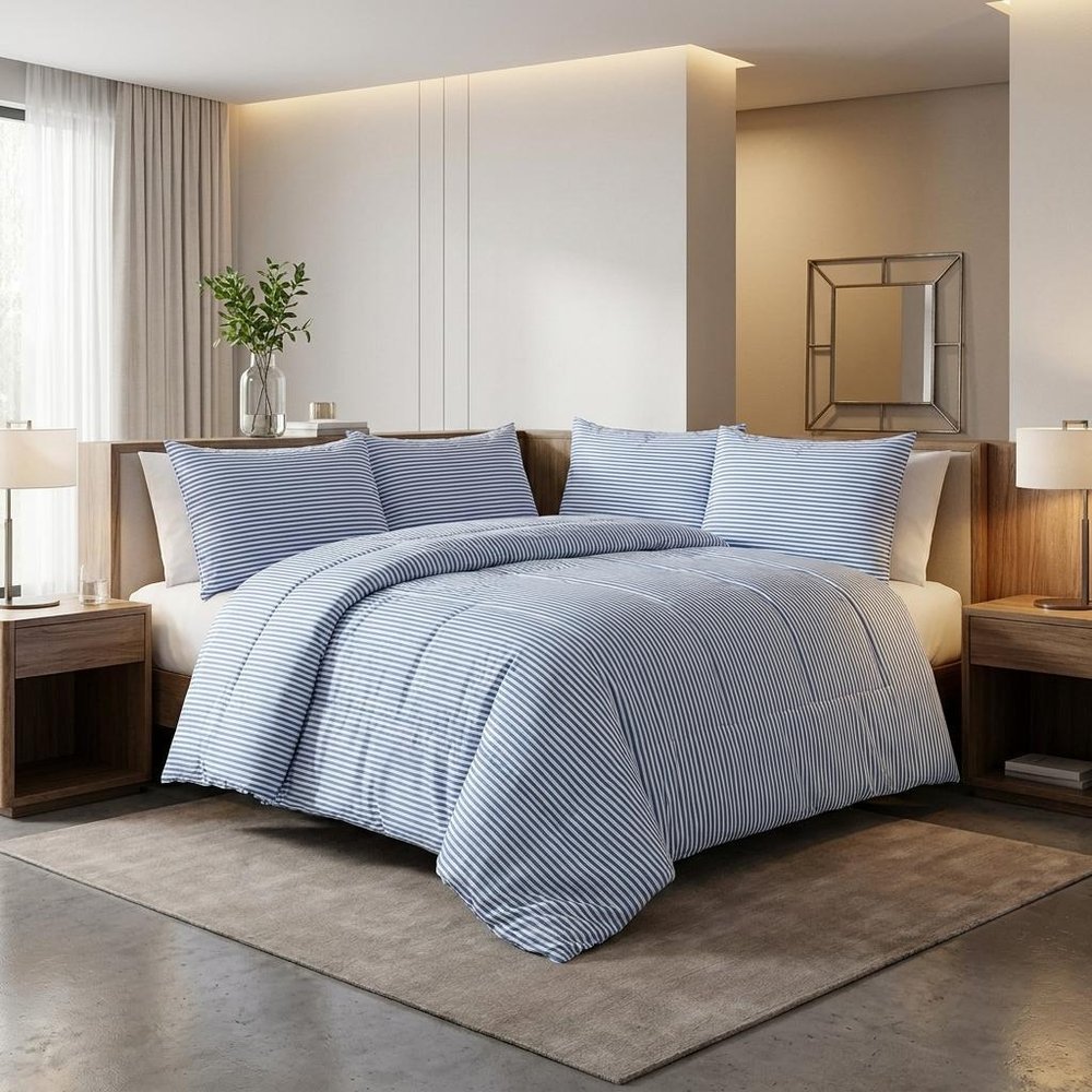 Light Gray Queen Cotton Blend Washable Duvet Cover Set — view 5
