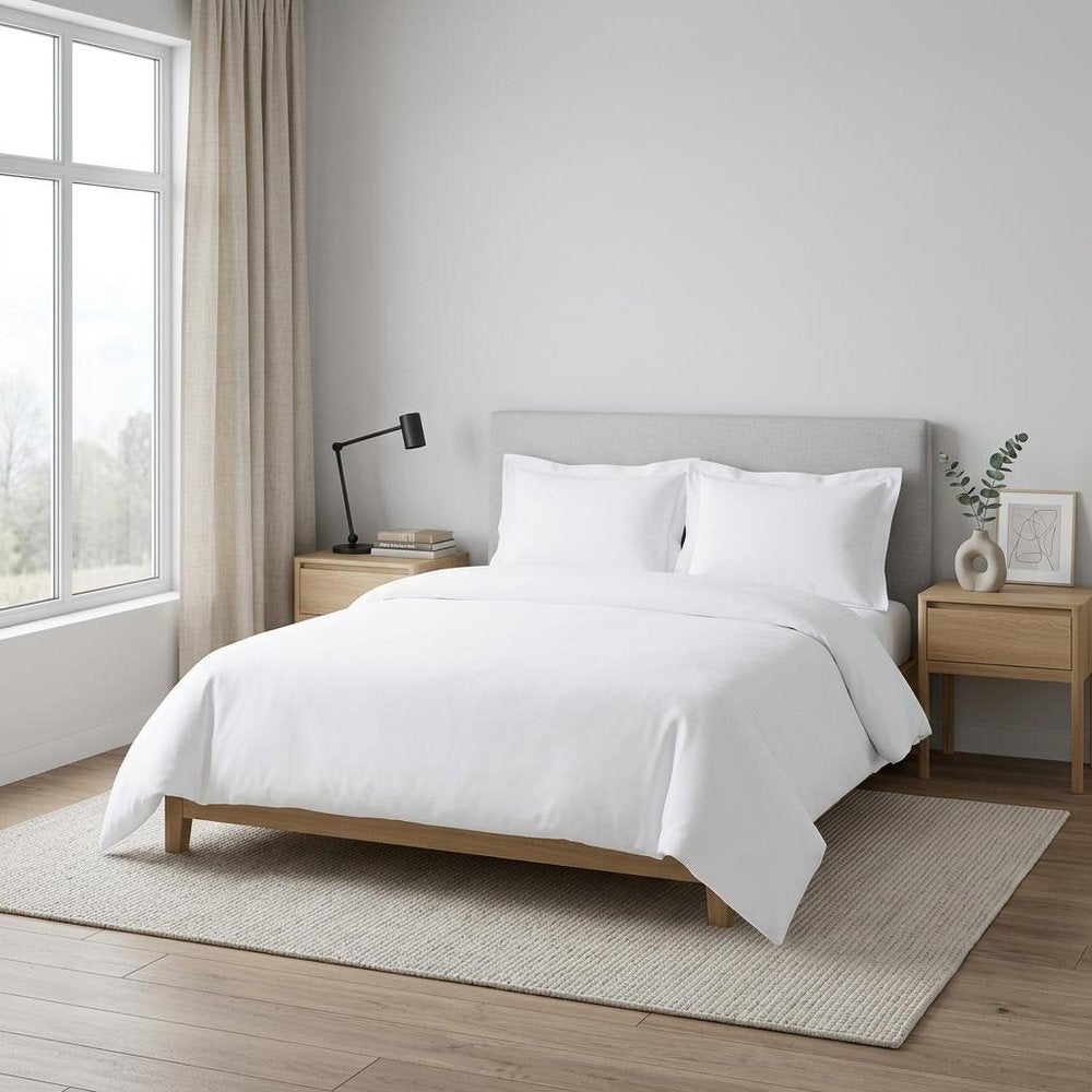White Queen Cotton Blend 1000 Thread Count Washable Duvet Cover Set HomeRoots