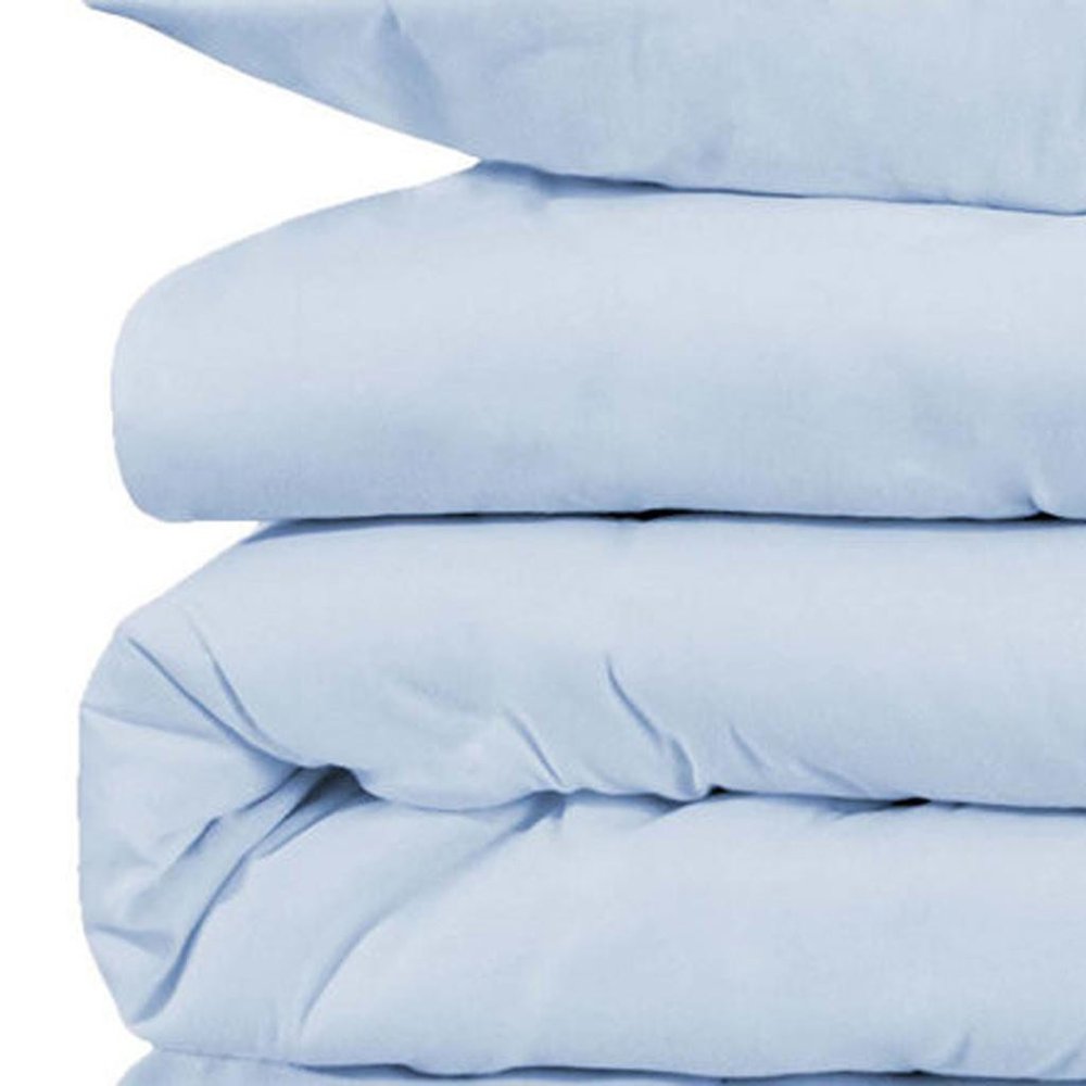 Blue King Cotton Blend Washable Duvet Cover Set — view 3
