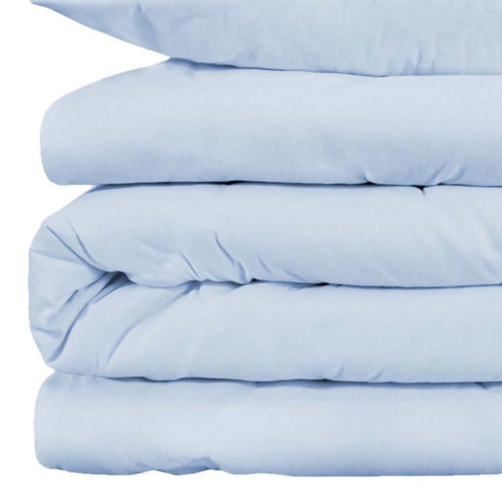 Blue King Cotton Blend Washable Duvet Cover Set — view 4