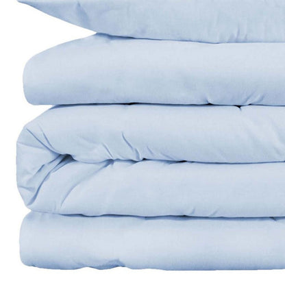 Blue King Cotton Blend Washable Duvet Cover Set
