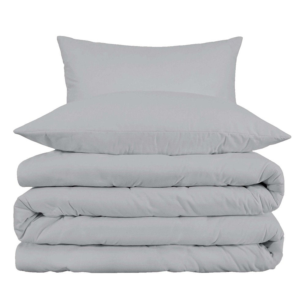 Light Gray King Cotton Blend 1000 Thread Count Washable Duvet Cover Set — view 1