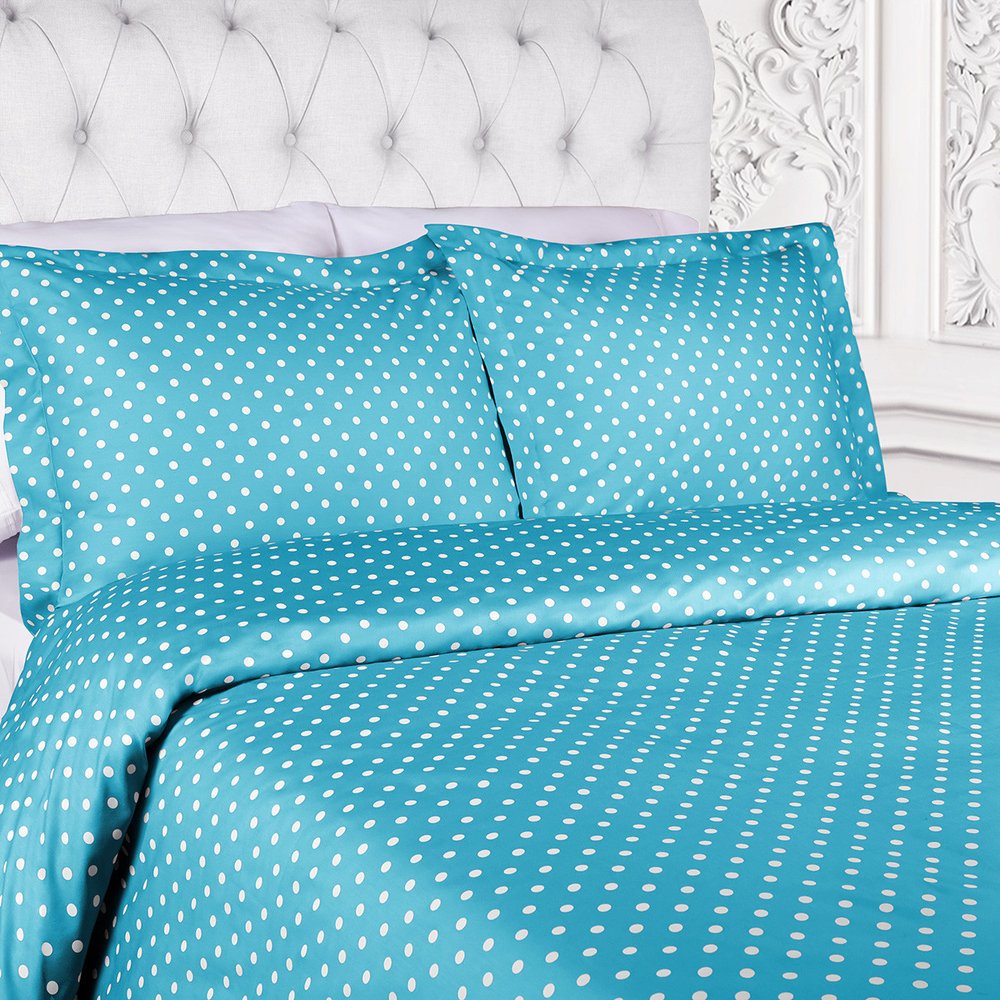 Aqua King Cotton Blend 600 Thread Count Washable Duvet Cover Set HomeRoots