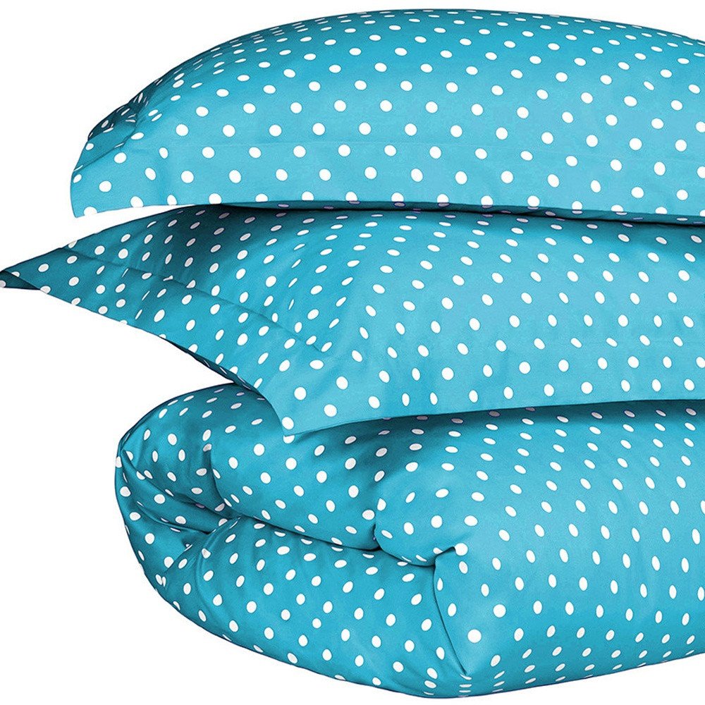 Aqua King Cotton Blend 600 Thread Count Washable Duvet Cover Set HomeRoots